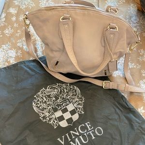 Taupe leather Vince Camuto handbag/ crossbody bag